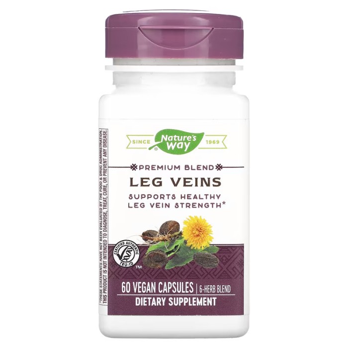 Натуральна добавка Nature's Way Leg Veins, 60 вегакапсул