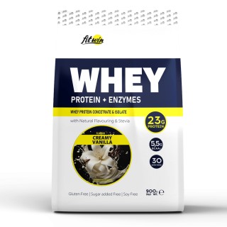 Протеїн FitWin Whey Protein + Enzymes, 900 грам Ваніль із вершками