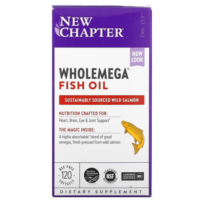 Жирні кислоти New Chapter Wholemega Fish Oil, 120 капсул