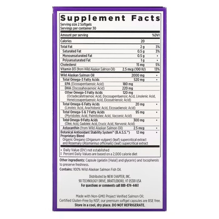 Жирні кислоти New Chapter Wholemega Fish Oil, 60 капсул