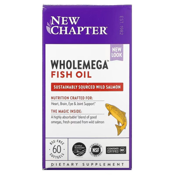 Жирні кислоти New Chapter Wholemega Fish Oil, 60 капсул
