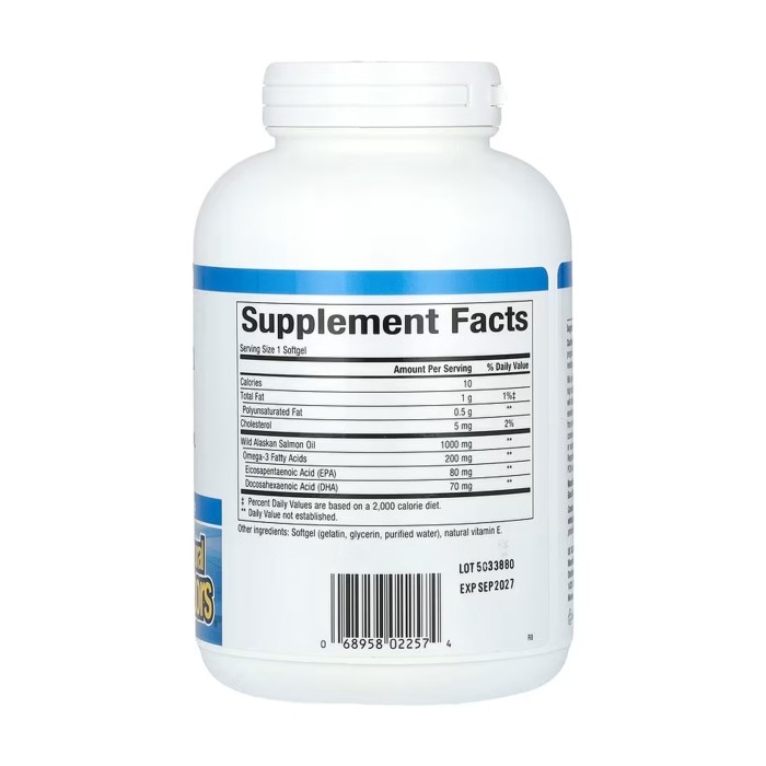 Олія дикого лосося з Аляски 1000 мг - 180 м'яких капсул