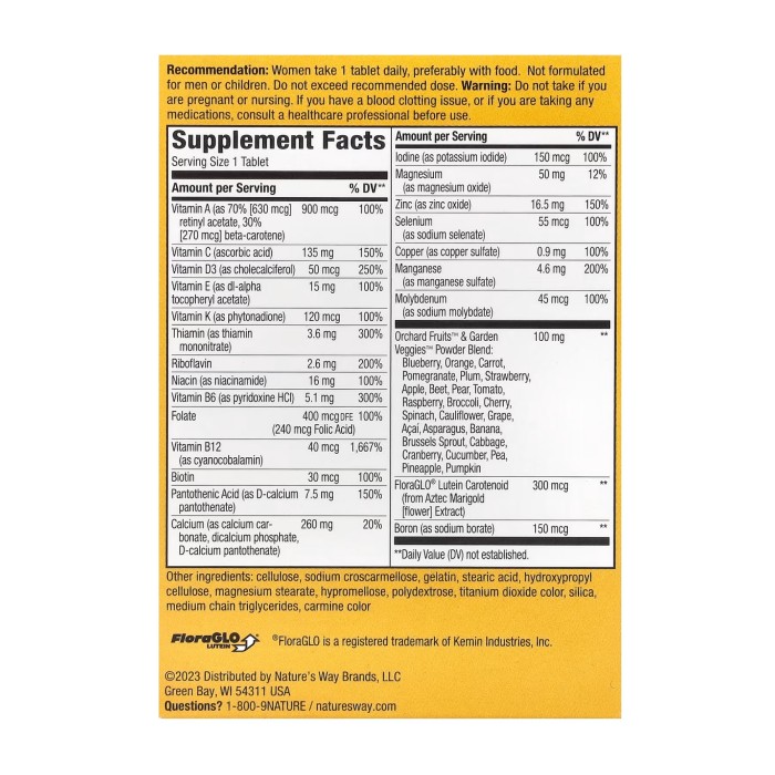 Повний мультивітамінний комплекс для жінок 50+ - 50 таблеток