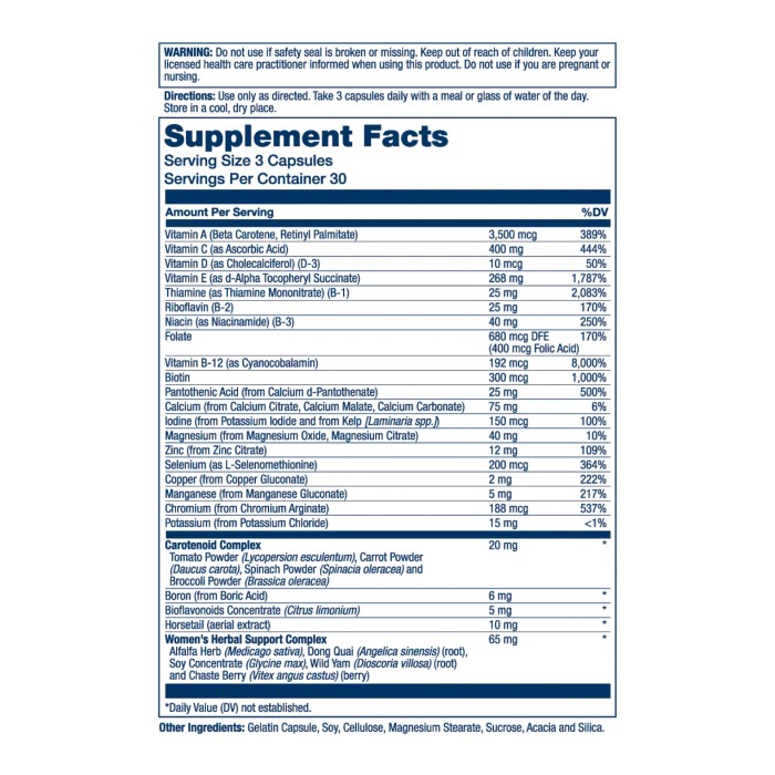 Жіночий золотий мультивітамін - 90 капсул