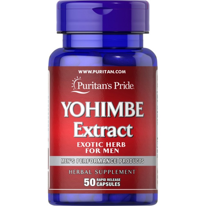 Стимулятор тестостерону Puritan's Pride Yohimbe Extract, 50 капсул