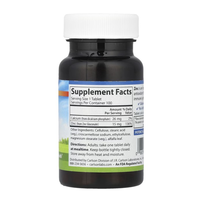 Цинк 15 мг - 100 таблеток