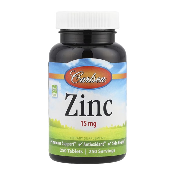 Цинк 15 мг - 250 таблеток