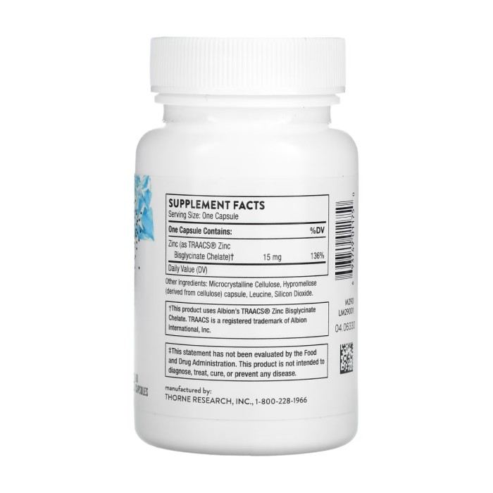 Бісгліцинат цинку 15 мг - 60 капсул