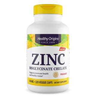 Вітаміни та мінерали Healthy Origins Zinc Bisglycinate Chelate 50 mg, 120 вегакапсул