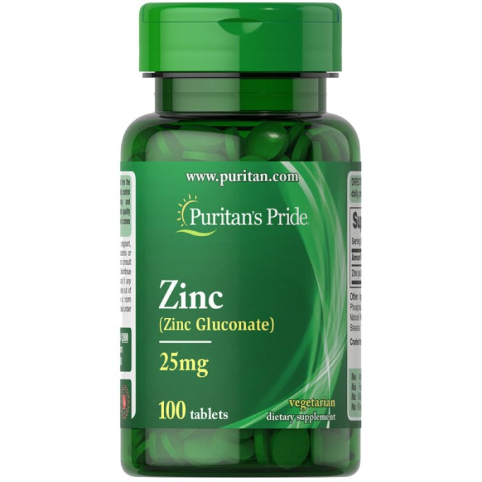 Вітаміни та мінерали Puritan's Pride Zinc Gluconate 25 mg, 100 каплет