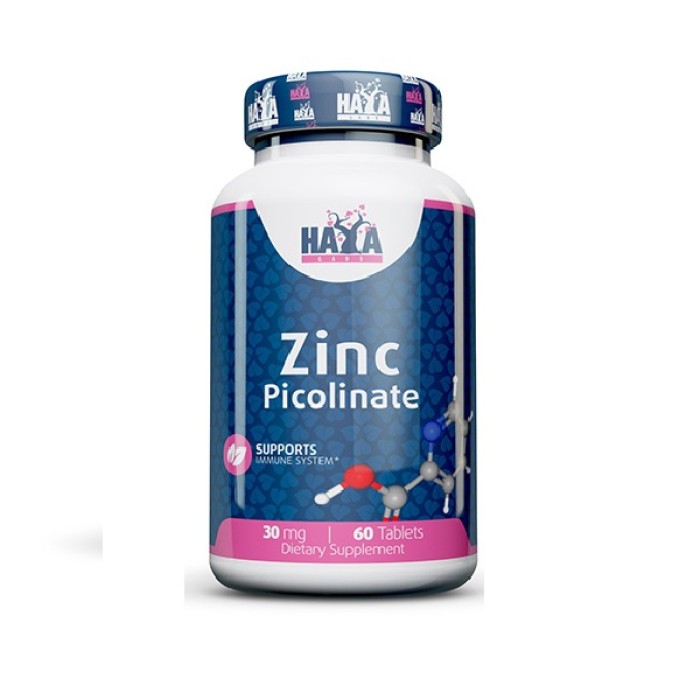 Вітаміни та мінерали Haya Labs Zinc Picolinate 30 mg, 60 таблеток